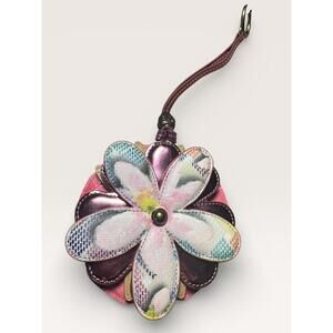 Kurt Geiger Floral Keychain Charm Metallic NWT